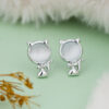 Silver Cat Stud Earring