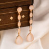 Pink Peach Raindrop Dangler Earrings