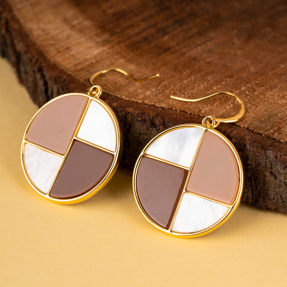 Brass Gold Brownie Drop Earring