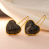 Grey Heart Drop Earrings