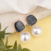 Smoky Grey Quartz Pearl Drop Earring