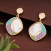 Brass Gold Multicolor Drop Earring