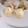 Hammered Brass Gold Stud Earring