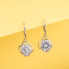 Silver Floral Drop Earrings