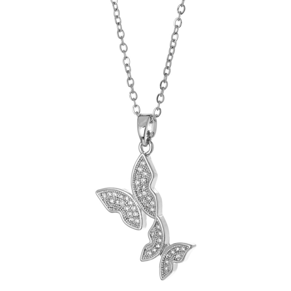 Silver Butterfly Together 4ever Necklace