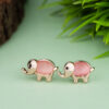 Rose Gold Elephant Stud Earring