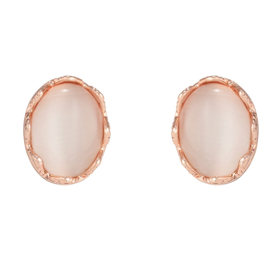 Rose Gold Disc Stud Earring