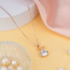 Rose Gold Twirl Solitaire Necklace