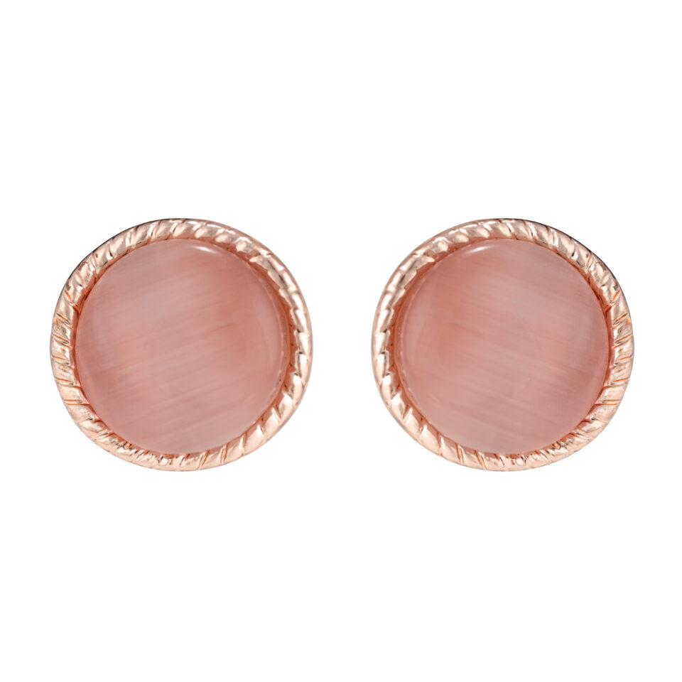 Rose Gold Pebble Stud Earring