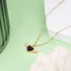 Heart and Wings Necklace - Black