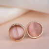 Rose Gold Pebble Stud Earring