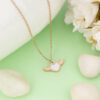 Heart and Wings Necklace - White