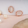 Rose Gold Disc Stud Earring