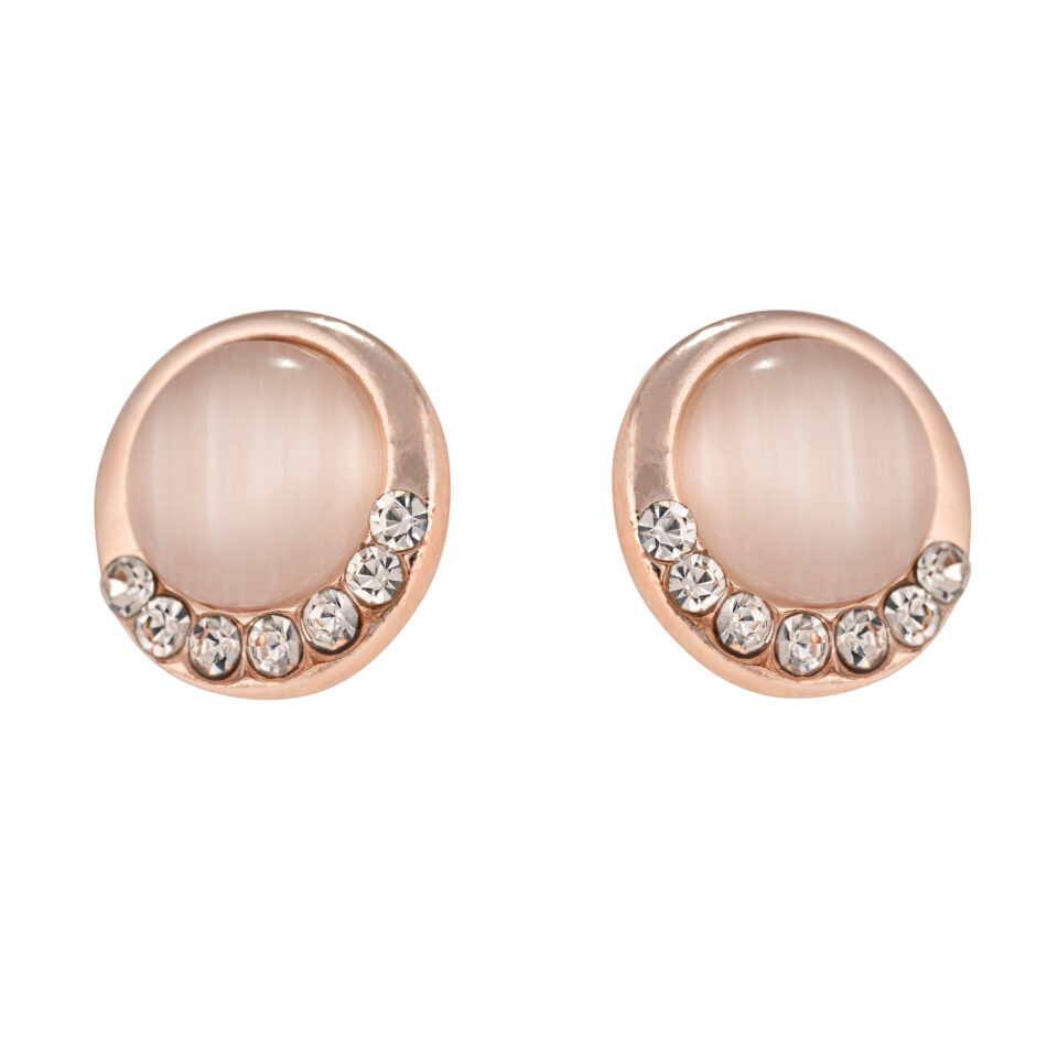 Rose Gold Classic Round Stud Earring