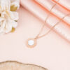 Rose Gold Roman White Alphabet Necklace