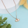 Rose Gold Swan Heart Necklace - White