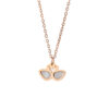 Rose Gold Swan Heart Necklace - White