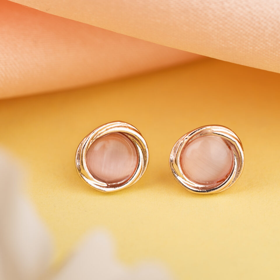 Rose Gold Orbit Stud Earrings