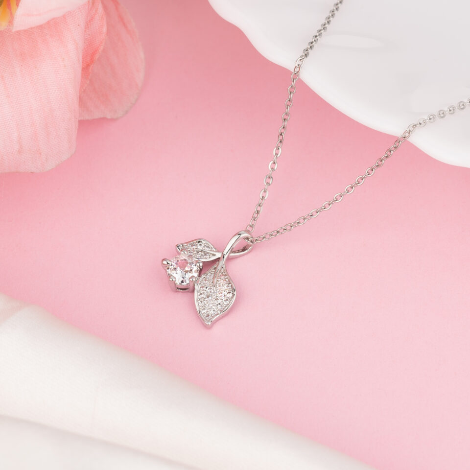 Silver Lil Petals Charm Necklace