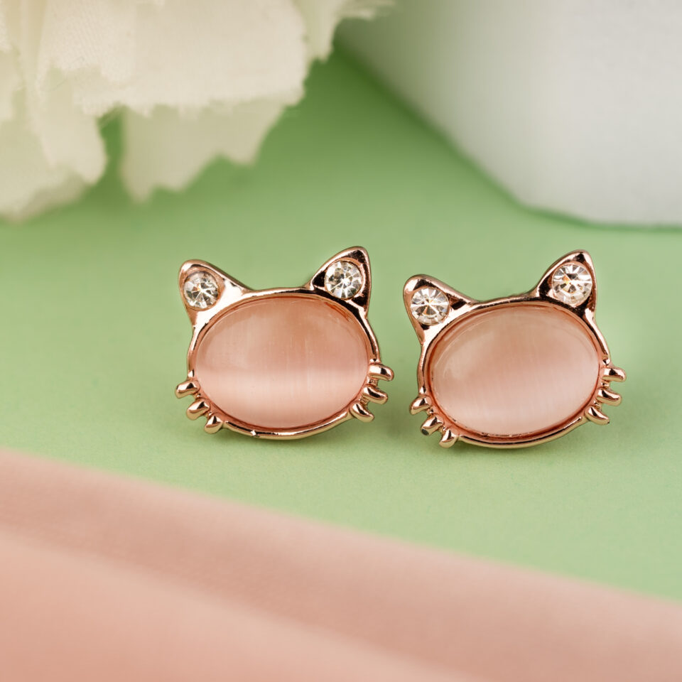 Rose Gold Hello Kitty Stud Earring