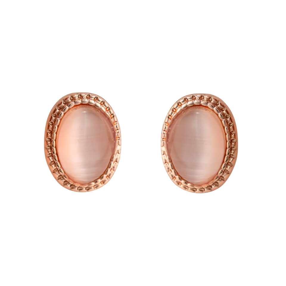 Rose Gold Halo Stud Earring