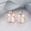 Rose Gold Pear Love Stud Earring