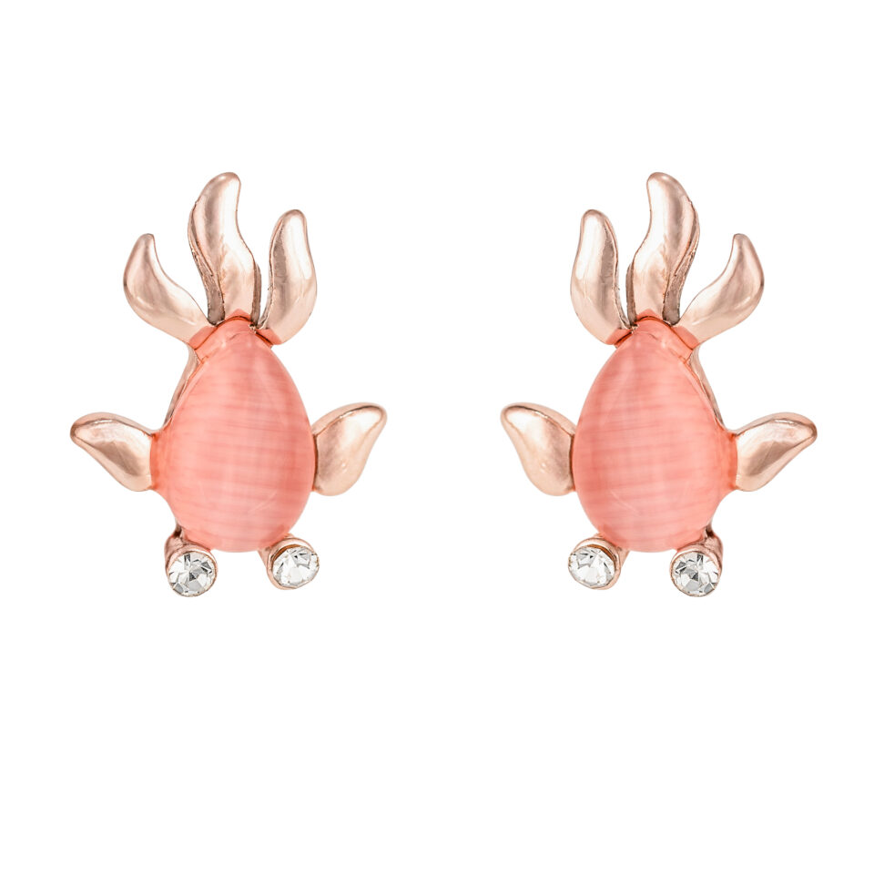 Rose Gold Coral Stud Earrings