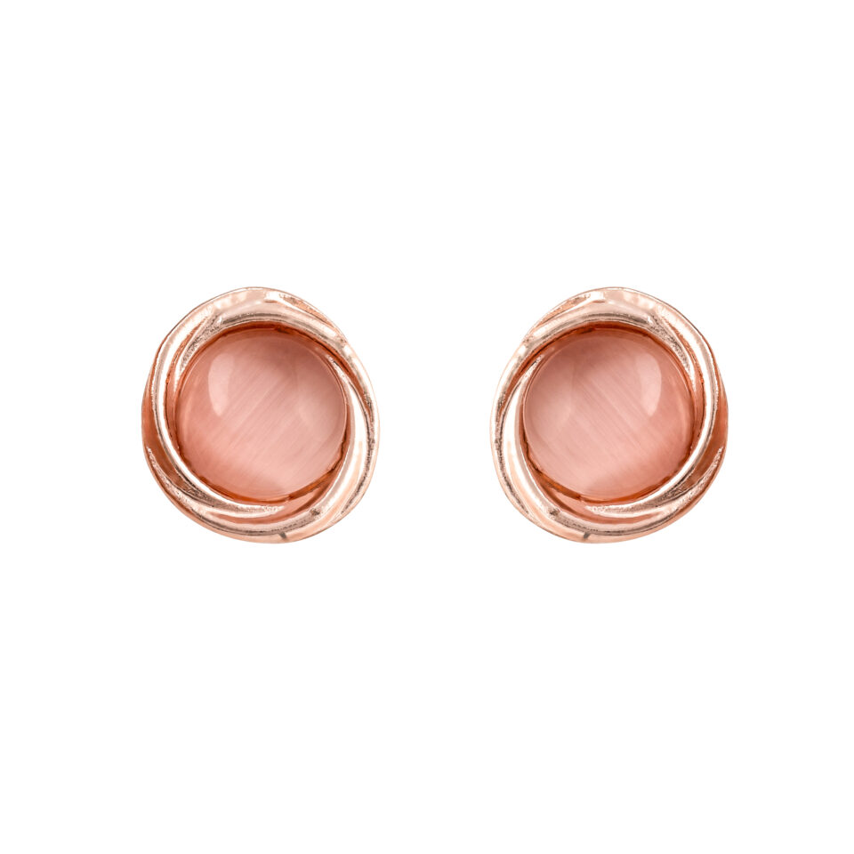 Rose Gold Orbit Stud Earrings