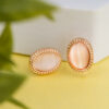 Rose Gold Halo Stud Earring