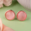 Rose Gold Sphere Drop Stud Earring