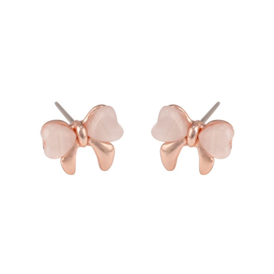 Rose Gold Bow Knot Stud Earrings