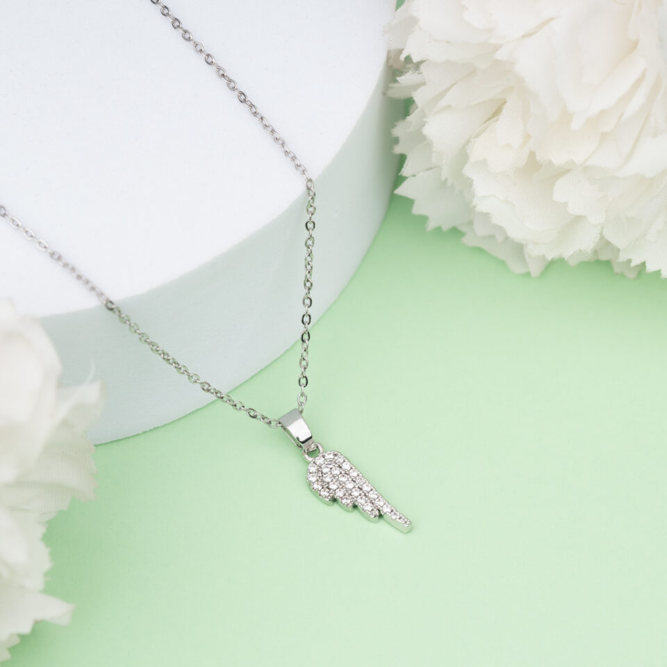 Silver Dainty Angel Wings Necklace