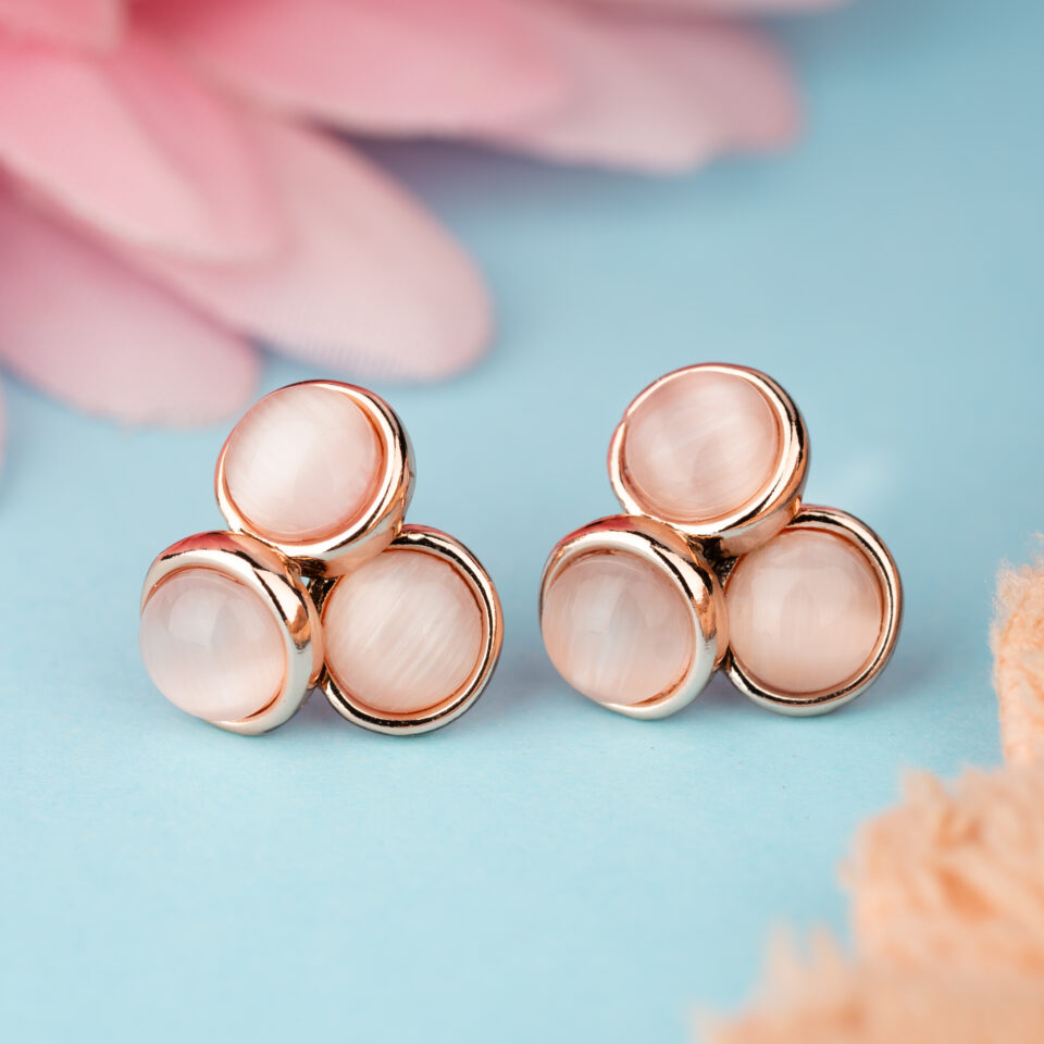 Rose Gold Cluster Stud Earring