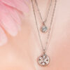 Silver Double Layered Floral Bubble Necklace