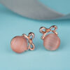 Rose Gold Ribbon Loop Stud Earring