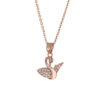 Rose Gold Sparkling Swan Necklace