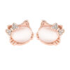 Rose Gold Cute Kitty Stud Earrings