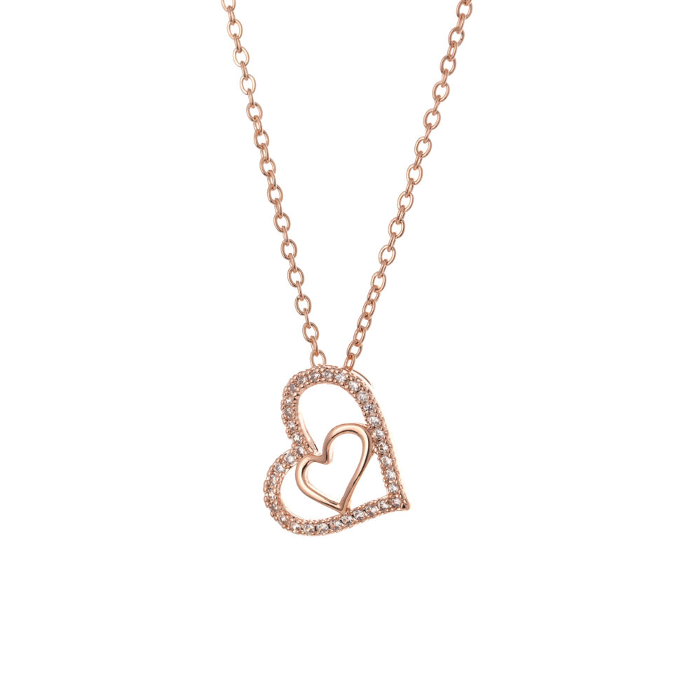 Rose Gold Double Heart Necklace