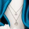 Silver Double Layered Heart Charm Necklace