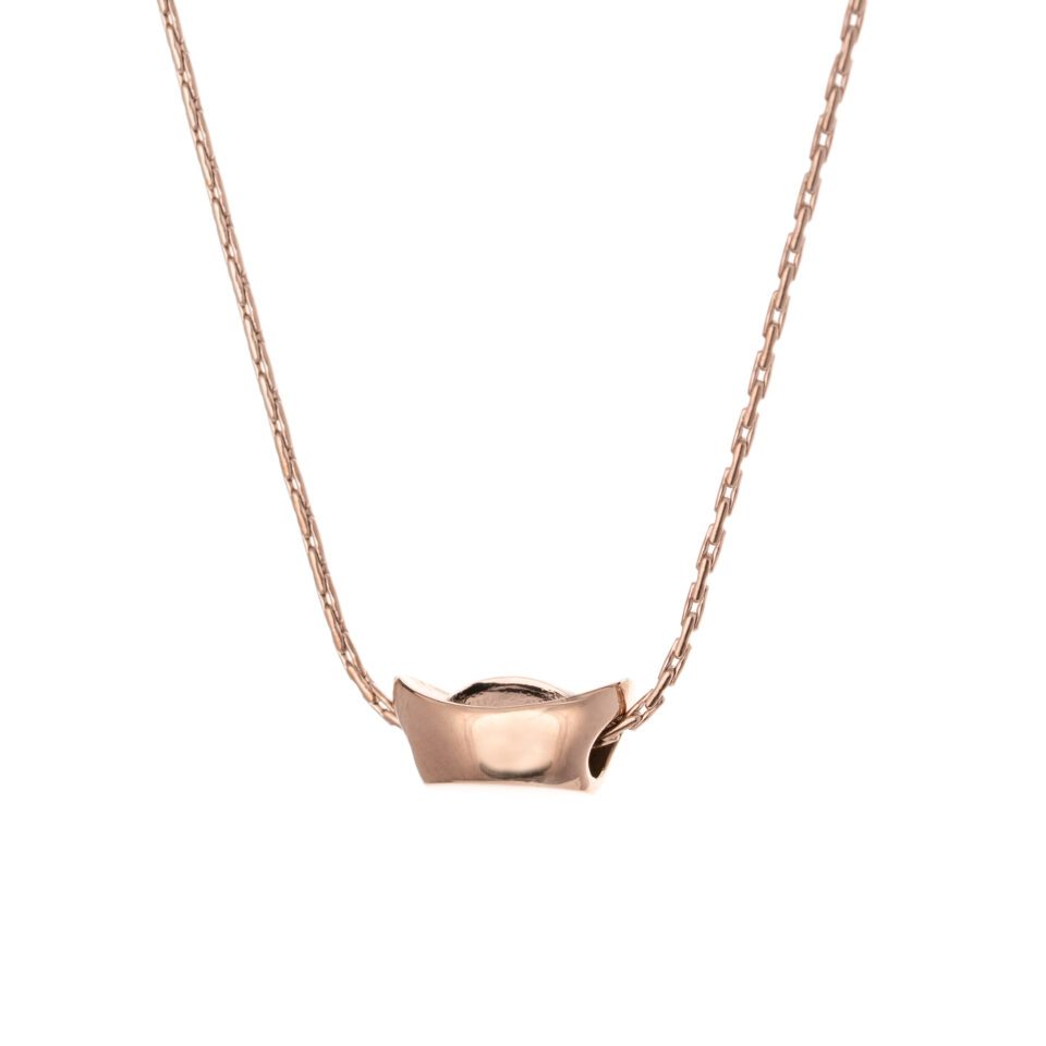 Rose Gold Oval Bead Necklace