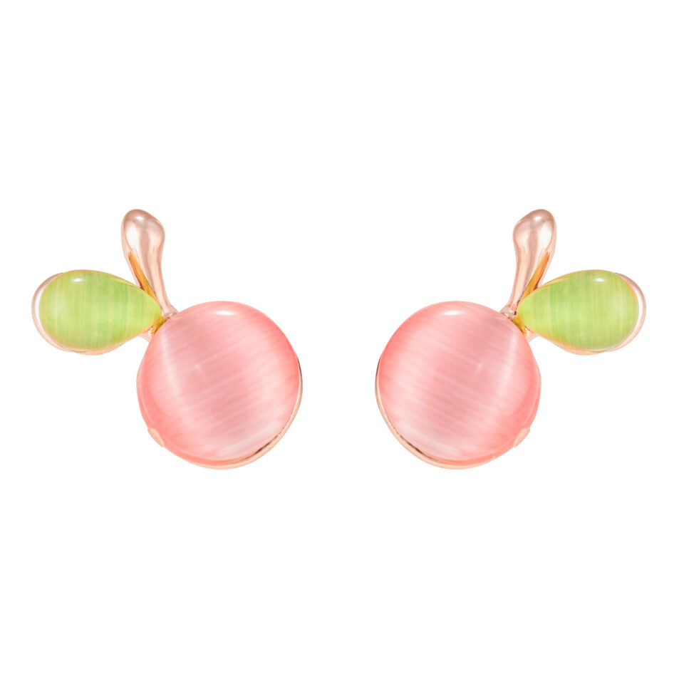 Rose Gold Pear Stud Earring