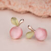 Rose Gold Pear Stud Earring