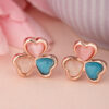 Rose Gold Lucky Heart Stud Earring