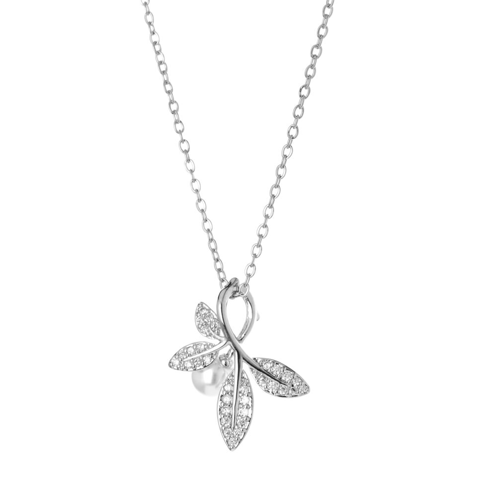 Silver Winters Tale Leaf Pendant Necklace