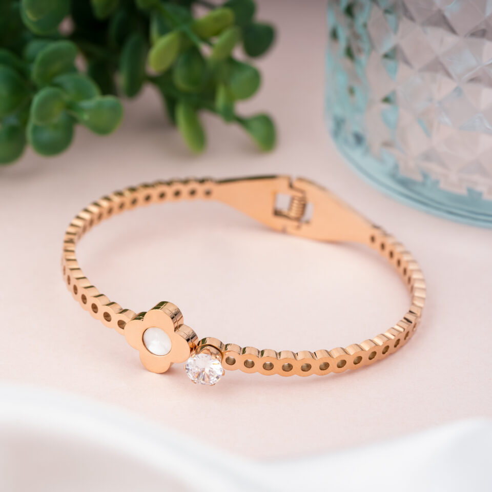 Rose Gold Blossom Band Bracelet