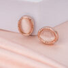 Rose Gold Oval Dainty Stud Earring