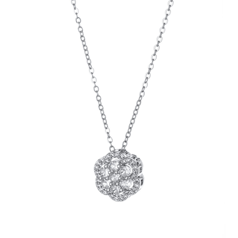 Silver Floral Radiance Necklace