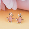 Rose Gold Coral Stud Earrings