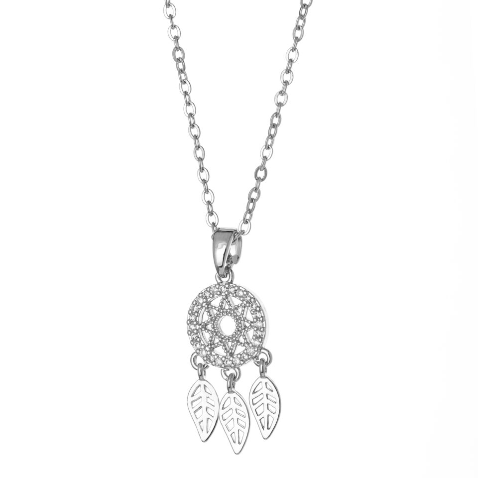 Silver Dream Catcher Necklace