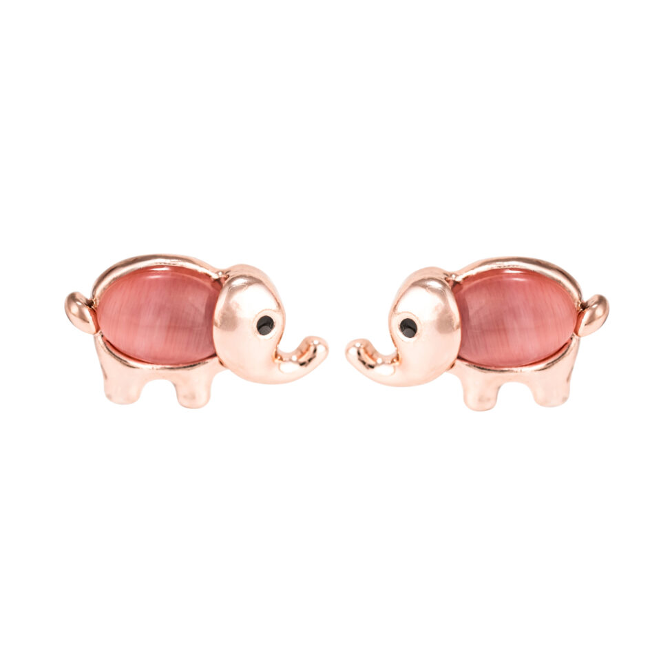 Rose Gold Elephant Stud Earring